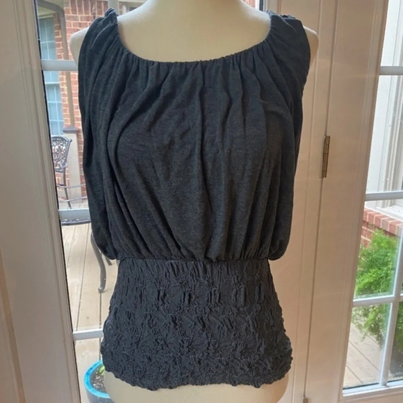 Anthropologie Grey Smocked Waist Bailey 44 Tank XS - Picture 3 of 8